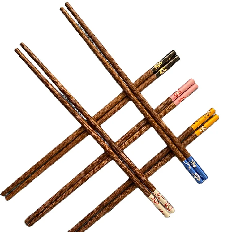 Factory customized hot sale flower blooming rich and precious alloy edging chopsticks