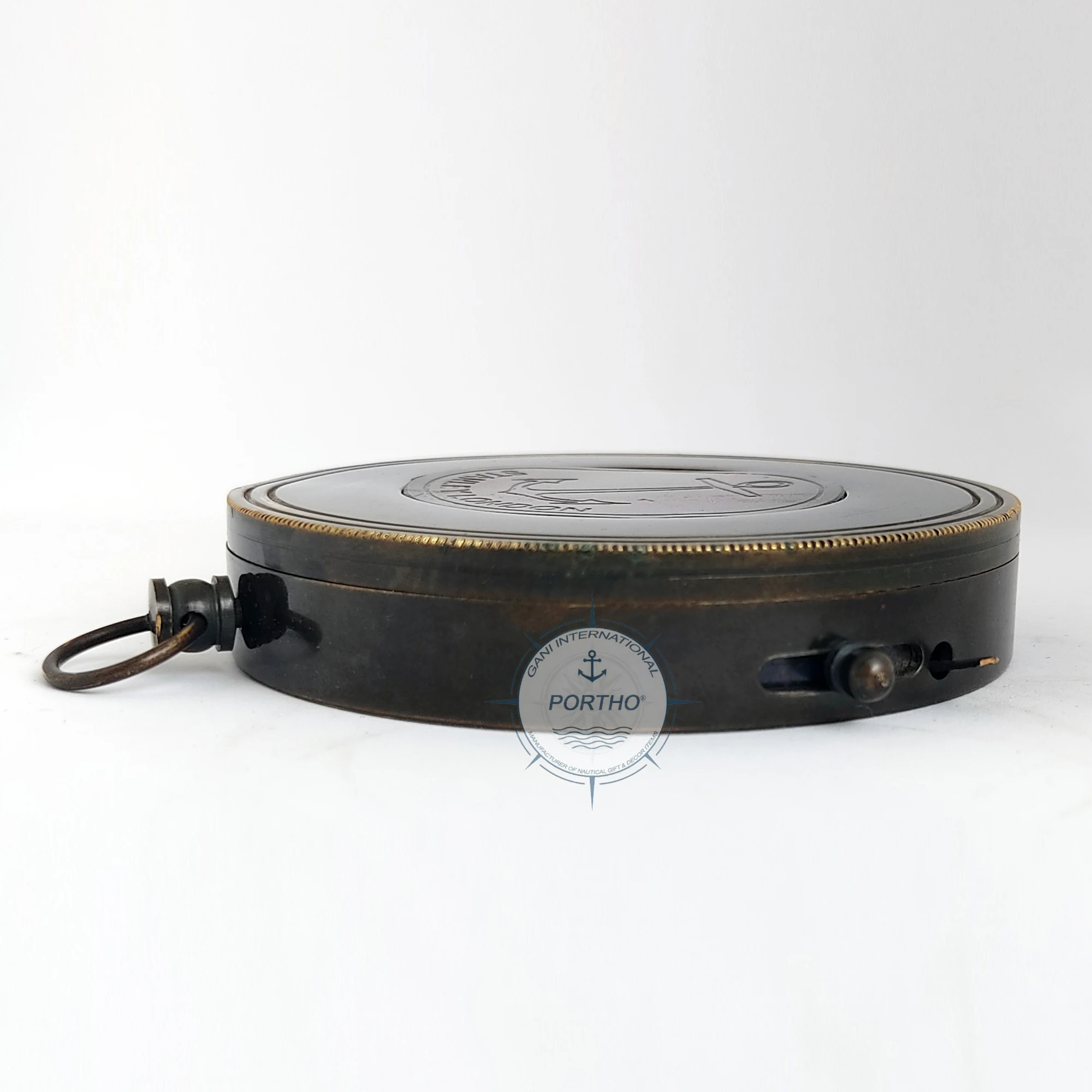  Nautical Antique Brass Anchor Flat Pocket Compass Marine Camping Hiking