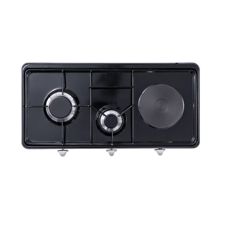 2+1 Multicooker Gas+Electric Tabletop Stove Classical Glass Burner Enamel WLWCTROSTATIC Powder Coating Household Hotel Use LPG