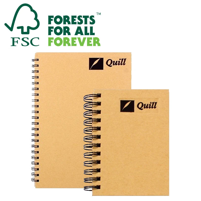 
Eco friendly Promotional FSC Natural Color Hardcover 200 Pages 70 gsm Letter/A4 Spiral Notebook  (1700004890800)