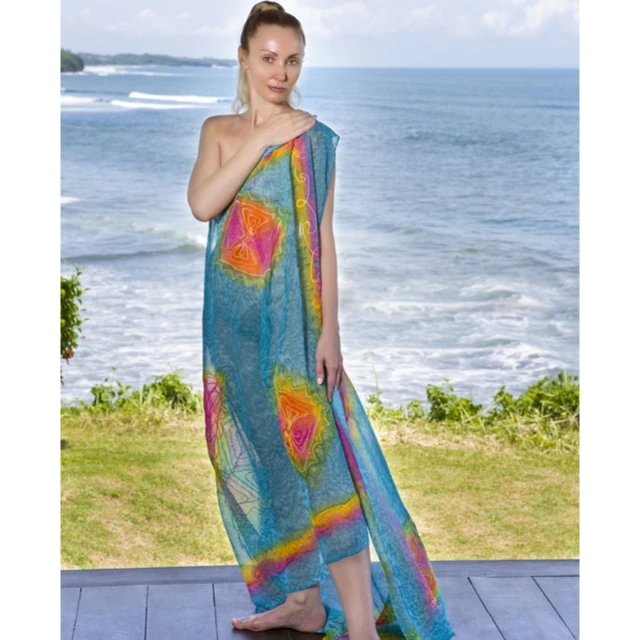 Top Quality Beach Product Top Quality Beach Product Best Selling Flare Sleeve Kaftan Cover up Sarong Chiffon Pareo Women Summer