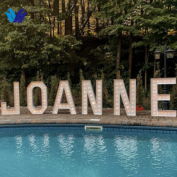 Hongsen Manufacturer Custom 3ft 4ft Light up Numbers Wedding Decor Sign Marquee Letter Giant Led Numbers