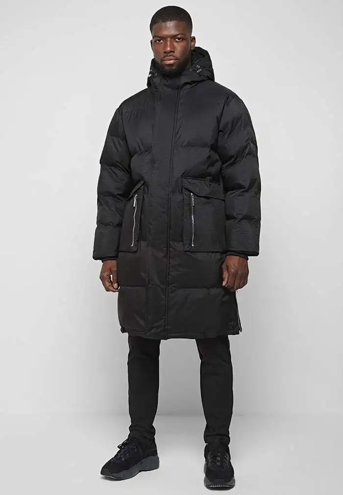 Мужская длинная блестящая пуховик разных цветов