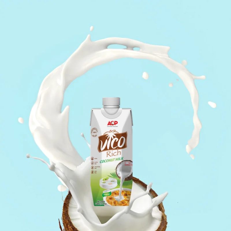 
COCONUT MILK - COCONUT CREAM - PAPER BOTTLE - ASEPTIC BAG PACKING - PRIVATE LABEL OEM 