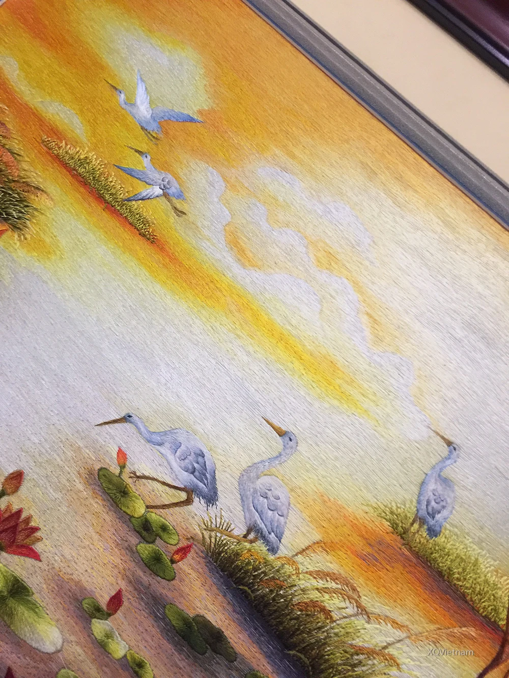 Wall Art Decoration An Evening On My Hometown Embroidary Scenery Paintings in Traditional Style