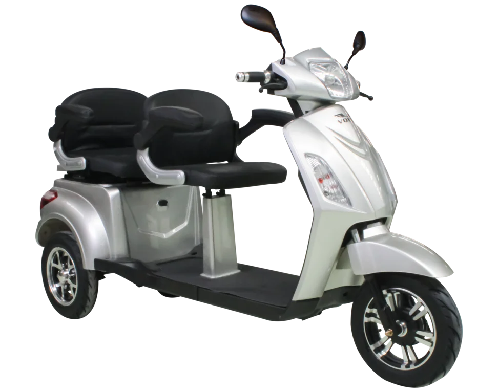 VOLTA VM4 PLUS Electric Tricycle 60V 22Ah With Two Seat Silver Color Made in Turkey