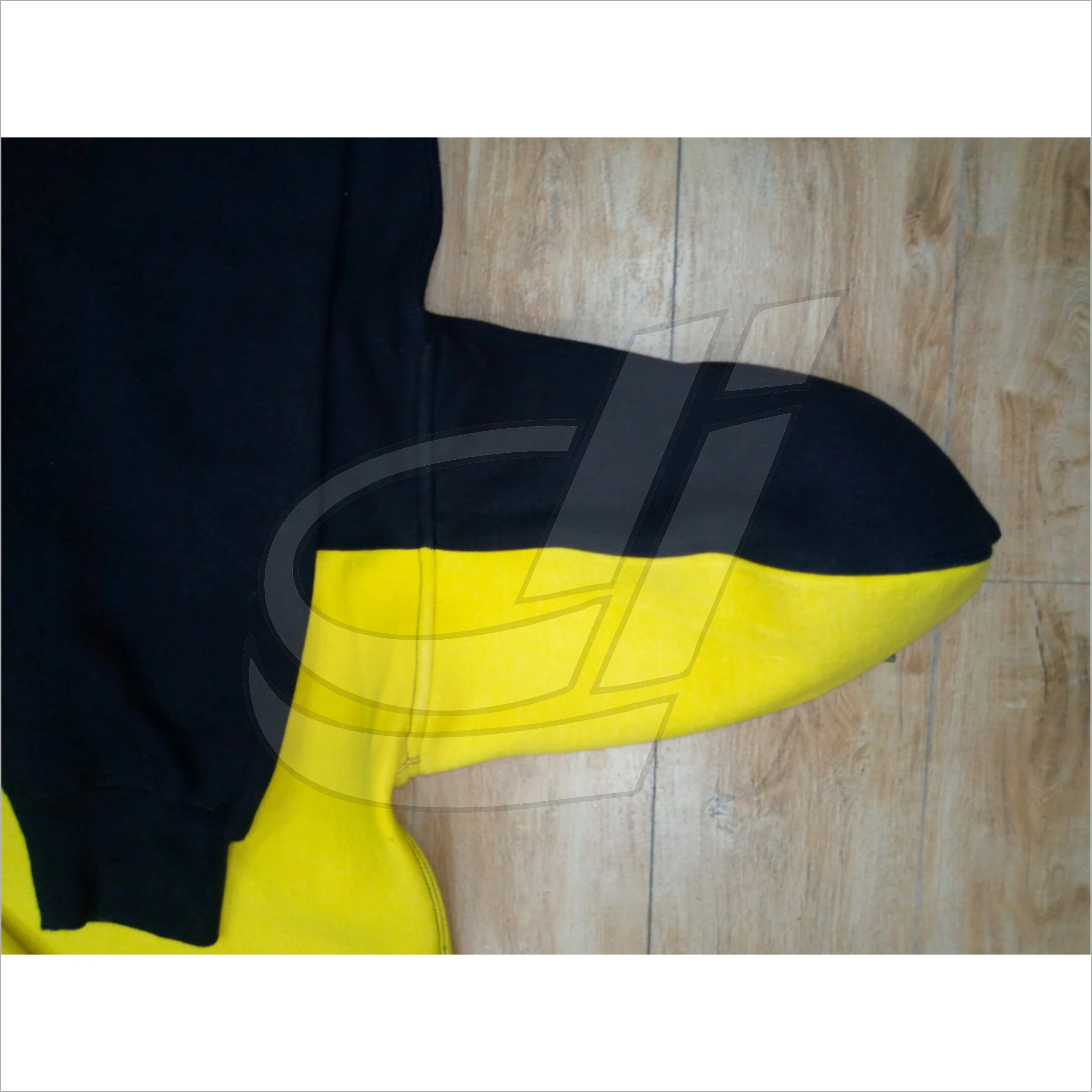 Custom logo split 2 tone colour block and yellow two different multi color block hoodies
