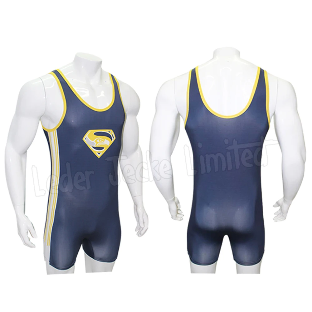 Wholesale Best Cheap Sports Team 100 Polyester Customized Logo Full Sublimated New Design wrestling singlets Men Sublimation OEM