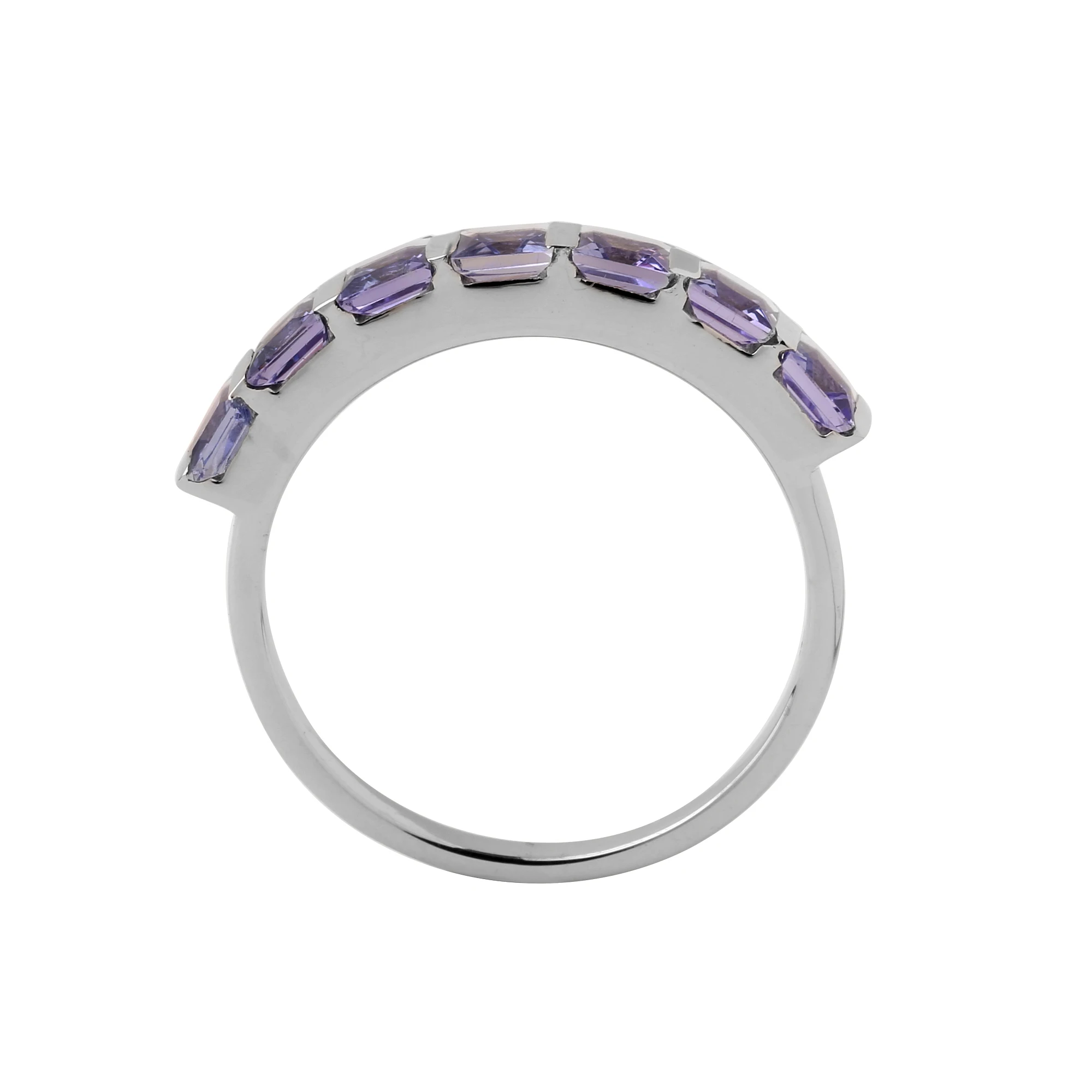 Кольцо из драгоценных камней с танзанитовым покрытием в стиле панк стерлингового серебра