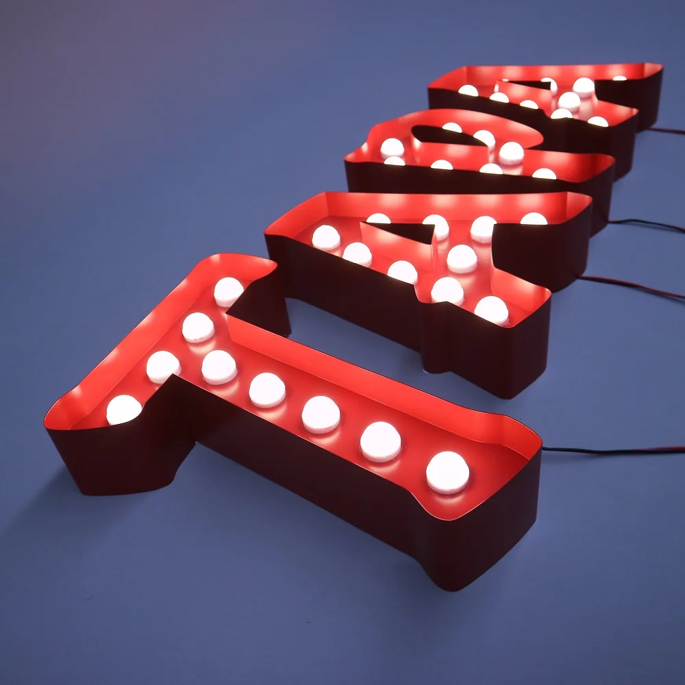 
1-5 Years Of Warranty Lighting Metal Marquee Letters 3D Led Letter Lights Bulbs Sign 