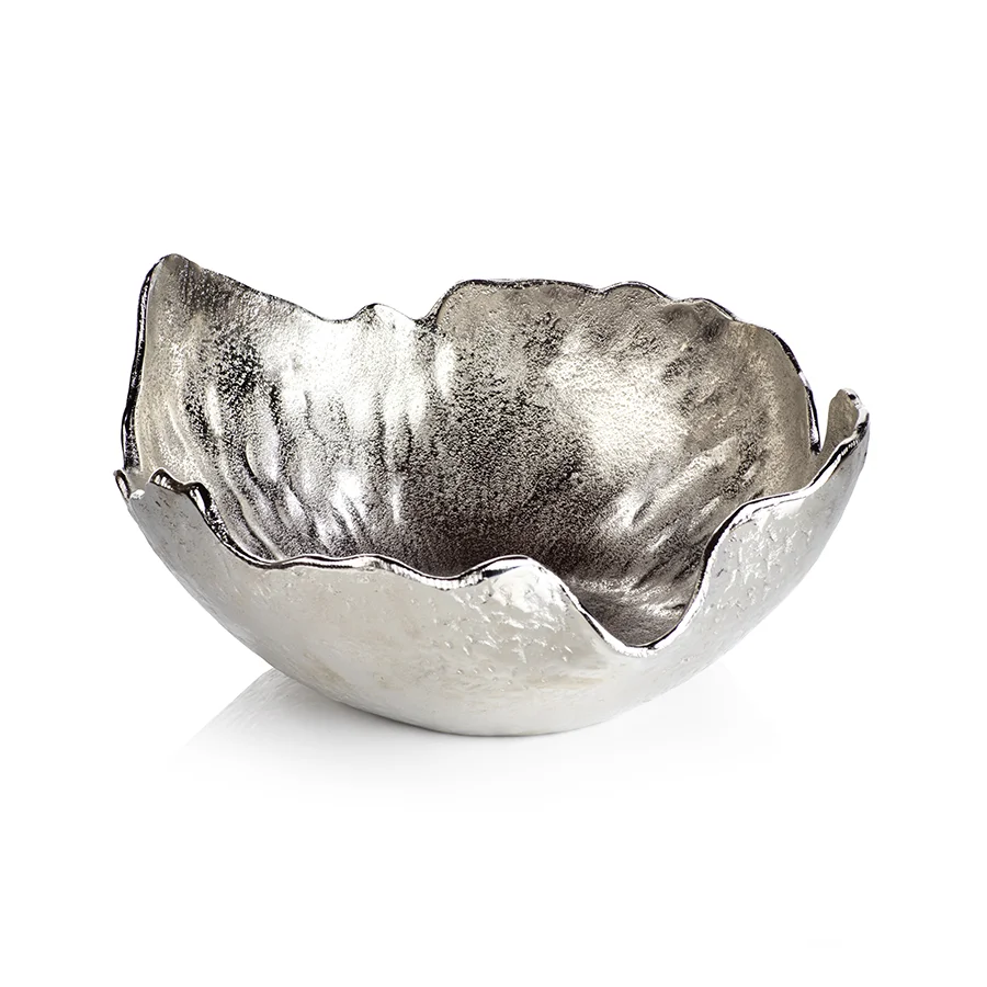Large Organic Design Aluminium Decorative Bowl High Quality Made India Food Serving Decoration Dishwasher Safe Gifting Purpose