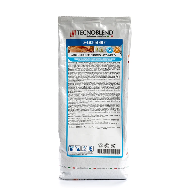 Made in Italy LACTOSEFREE and VEGAN Cream Tastes LACTOSEFREE CIOCCOLATO NERO  - 1,8 kg Sachet BLACK CHOCOLATE