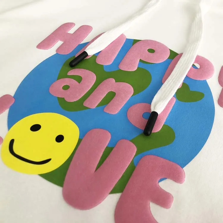 Wholesale Hoodie Manufacturers Foam Puff Print Sweat Shirts Custom 3D Logo Printed Mens Screen Printing Hoodie