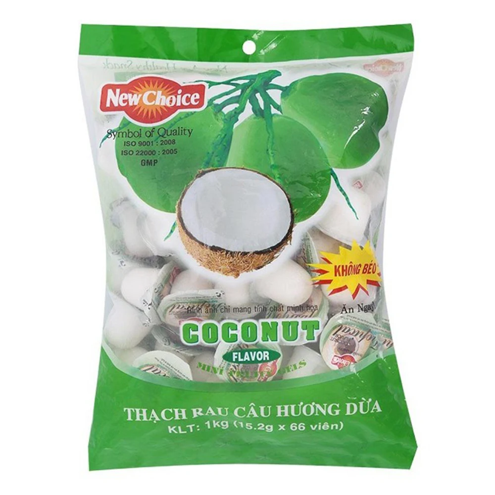 
Coconut flavor mini fruity gels 1000g/bag New Choice jelly brand from Vietnam 