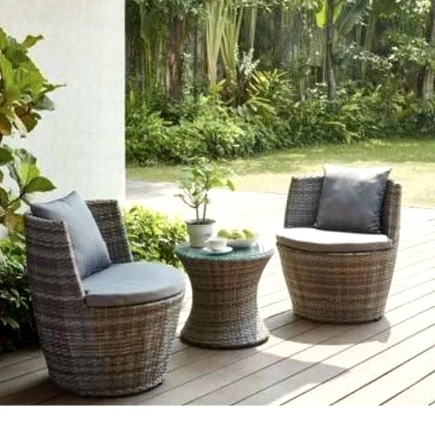 HIGH STANDARD WICKER CHAT SET ( 1 TABLE+ 2