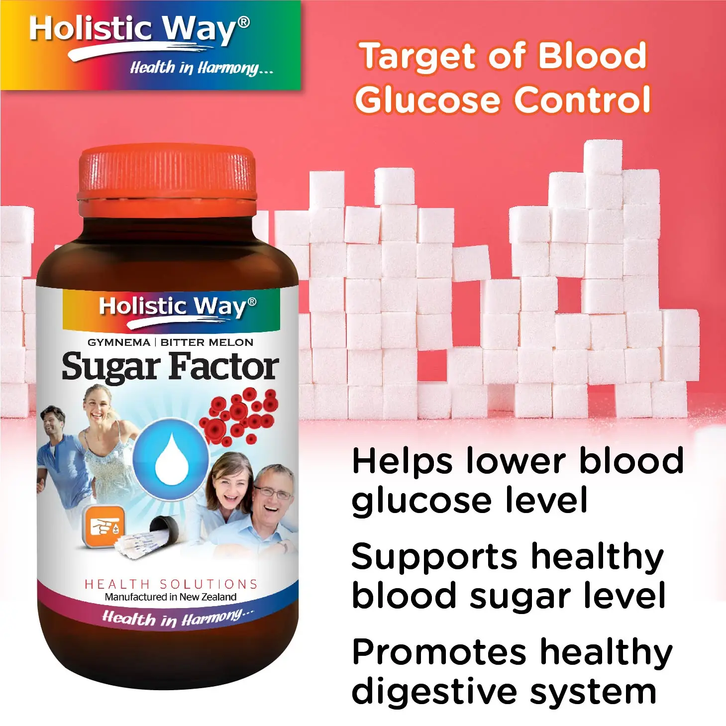 
Improve Overall Health Top Grade Holistic Way Sugar Factor (60 Vegetarian Capsules) From New Zealand 