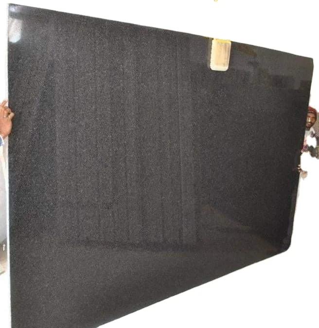 New Arrival Premium Polished look 2cm thick Ash Black Gangsaw Granite slab No epoxy black stone Cheaper price wholesale rate