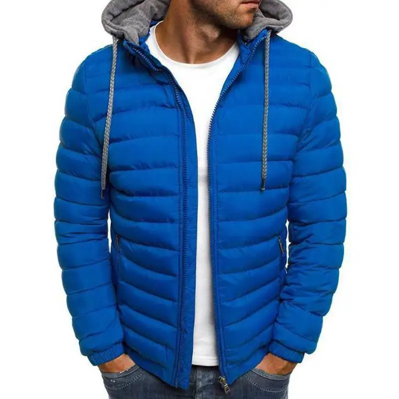 Men Padded Puffer Bubble Coat Warmer Jacket Zip Up Hooded Quilted Outwear Casual bubble jacket 2020