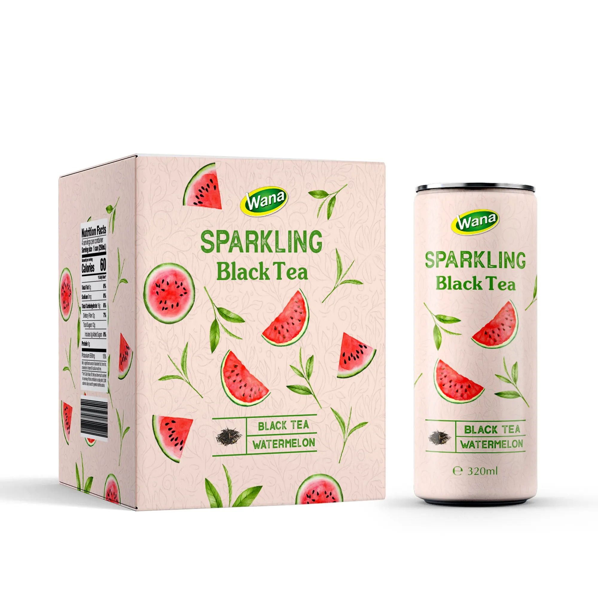 Смесь для сверкающего черного чая с ароматом апельсина 4 упаковками 320 мл в консервах-Оптовая Сделка