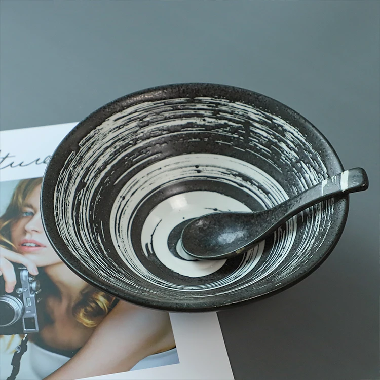 
Best Price 7inch Round Shape Restaurant Hotel Ceramic Matt Bowl For Japanese And Korean Noodles 