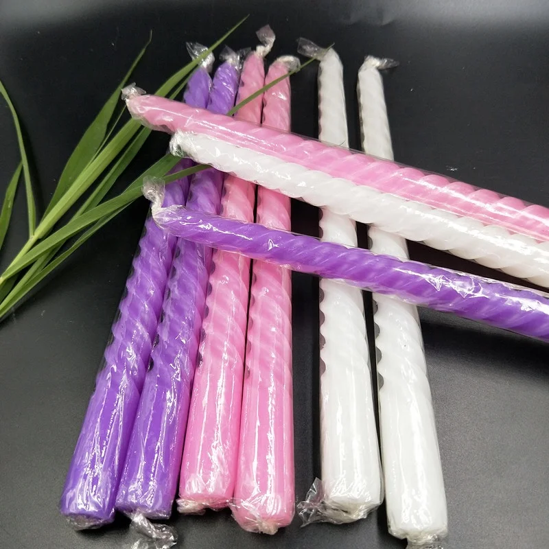 
2020 New Spiral Twist Taper Candle In Bulk Table Wedding Spiral Long Candles Wax Set Of 4 