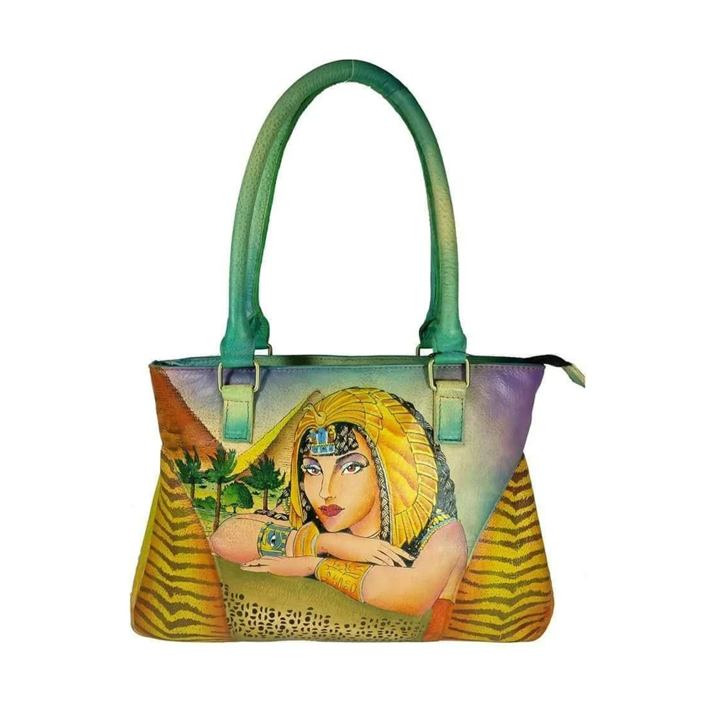 2022 Trendy Design Leather Hand Painted Ladies Hand Shoulder Bag Buy at Factory Price from India Women Custom Ladies Handbags