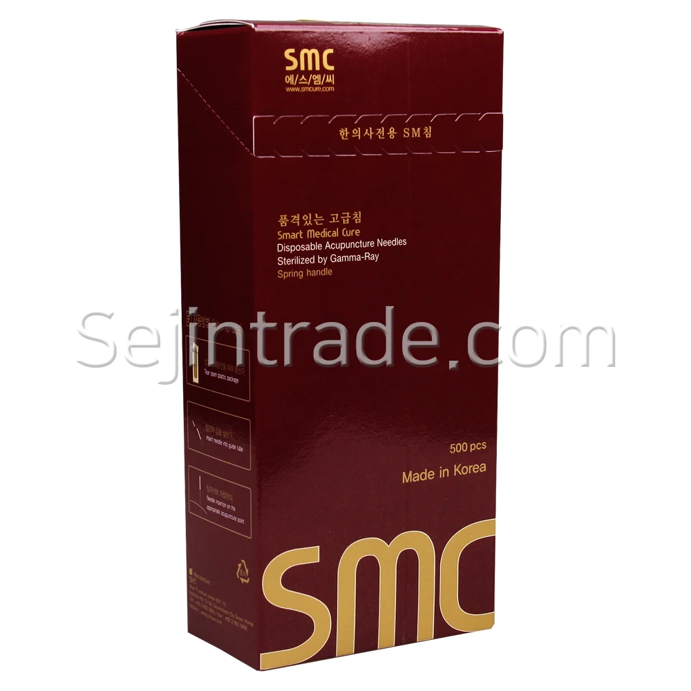 Disposable Sterile Korean Stainless Steel Handle Long Acupuncture Needles, SMC Special Acupuncture Needle with tube(1000 PCS/BOX
