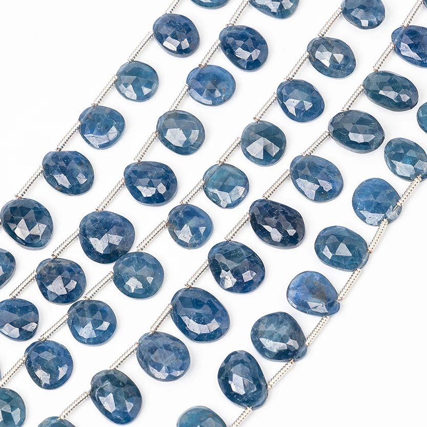 Натуральный драгоценный камень синий сапфир граненый плоские причудливой формы rosecut неоправленные полудрагоценные камни Синий Сапфир Драгоценный Камень Бисер для ювелирных изделий 