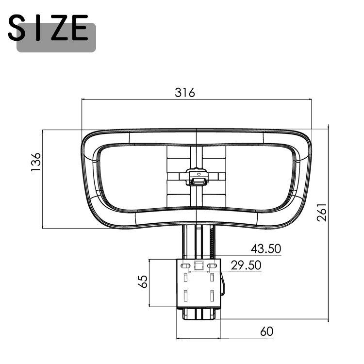 New product PP+PA headrest office chair parts