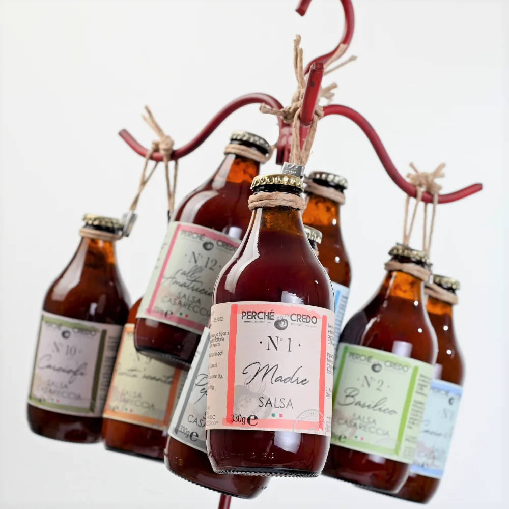 Original Italian High quality Tomato sauce AUBERGINE & PEPPER. Handmade. Ready to use: open and pour over your pasta or rice!