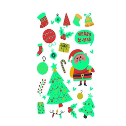 X-MAS waterproof glow in the dark Christmas tree socks gifts bells temporary tattoo stickers