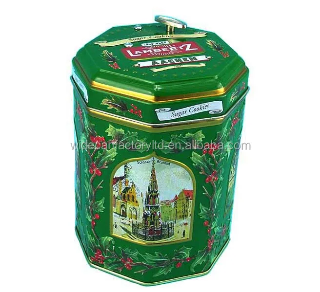 
Octangle music Aluminium metal tin can box food grade custom design for toys stationery Confection Chocolate Candy 