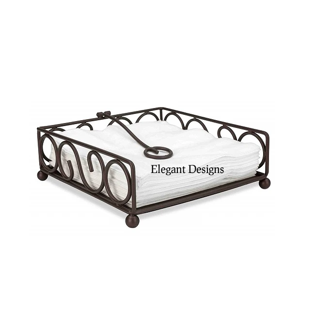 Metal Napkin Holder Table Top Decorative Wholesale Luxury Tissue Holder Customized Shape Handmade Designer Napkin Holder