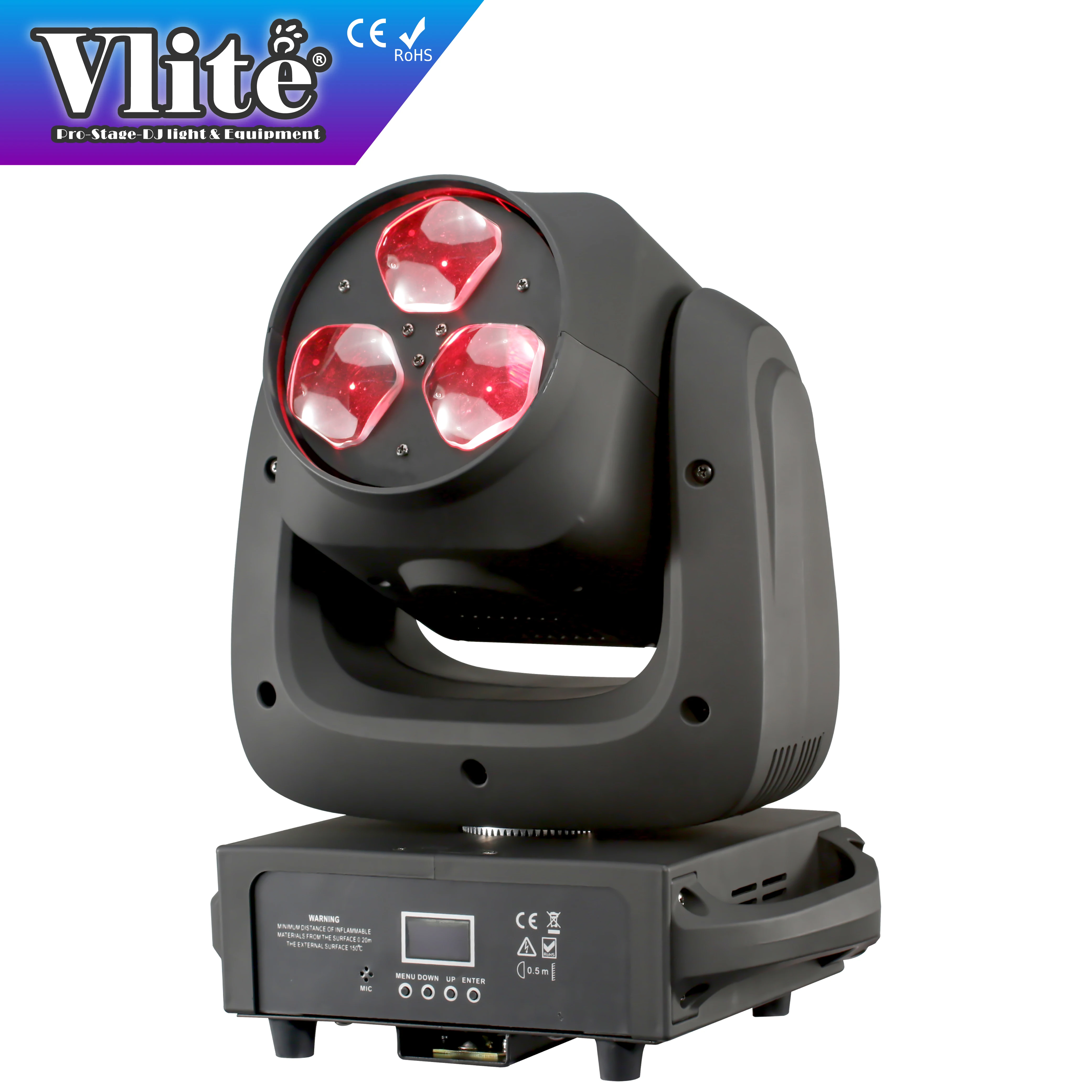 Super bright mini Bee Eyes 3 X 40W LED Moving Head Beam Zoom Wash full function machine