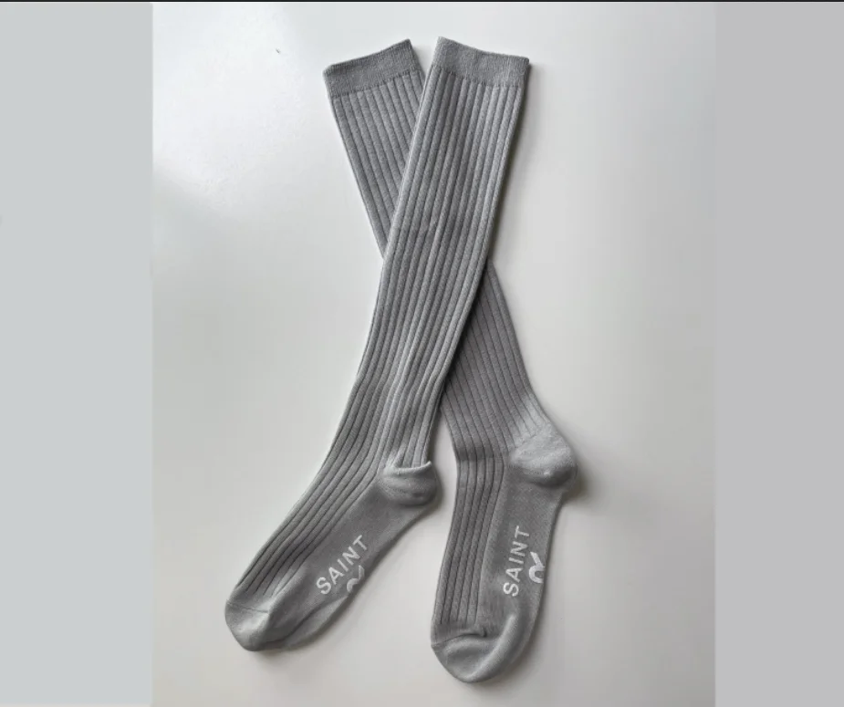 Made in Korea Women wholesale cotton knee socks stocking Korean custom logo OEM ODM