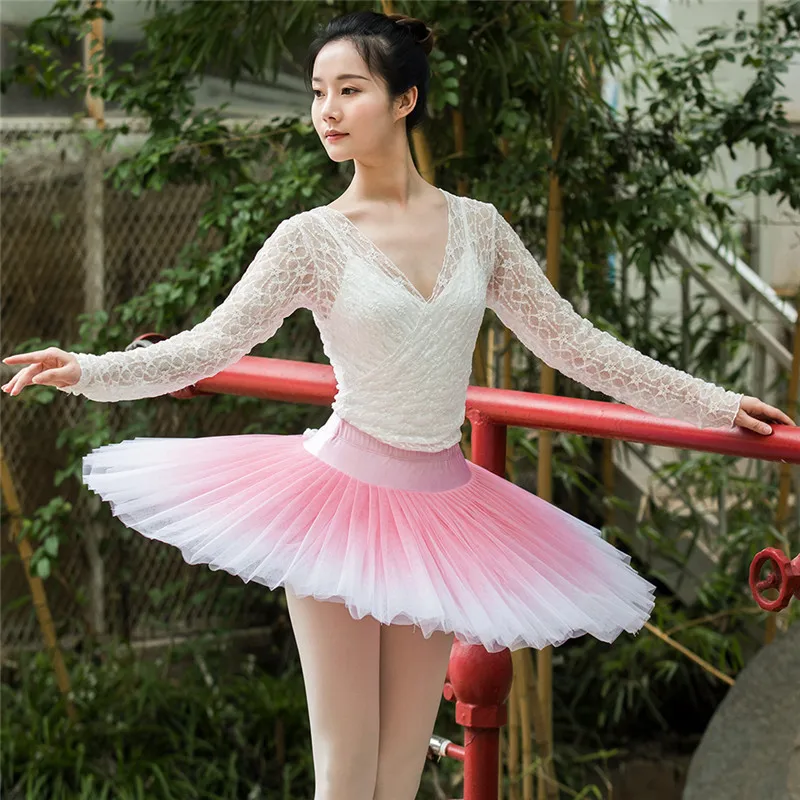High Quality Professional Performance Wear Hard Net Ombre Colors Adult Girls Ballet Pancake Tutu (11000000017044)