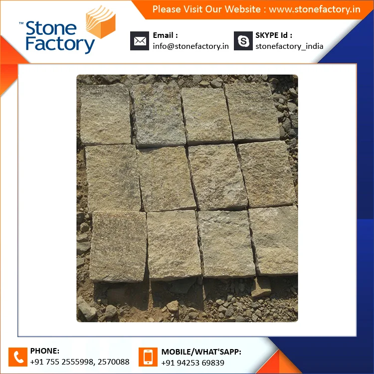 100% натуральный камень для парковки и подъездной дорожки высококачественный желто-коричневого цвета разные камни с индивидуальным размером