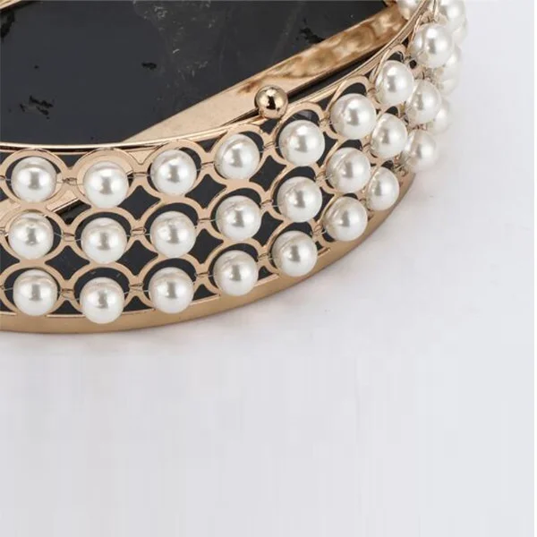 Новый металлический поднос для торта набор из 3 предметов круглая зеркальная подставка с жемчугом оптом