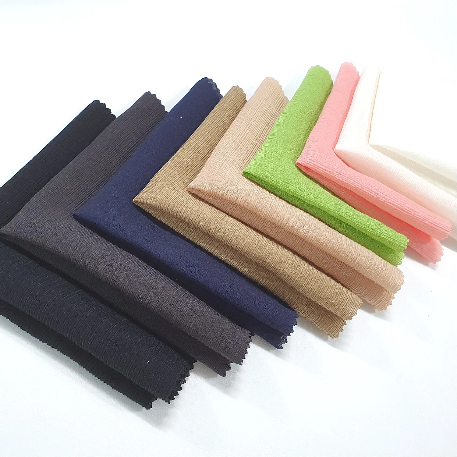 New Plain dyed polyester woven fabric soft comfortable solid fabric crinkle wrinkle wholesale fabric