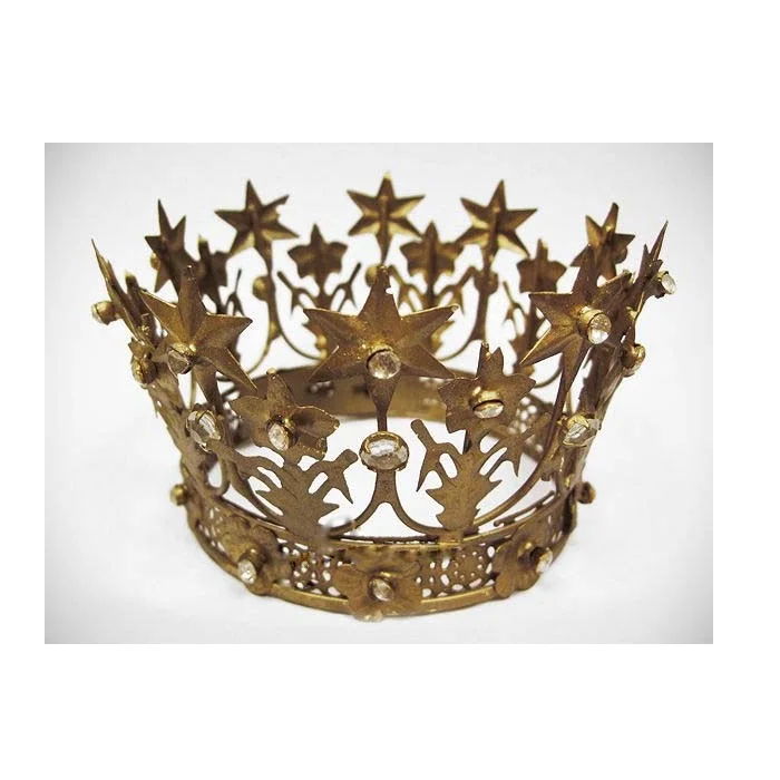 Metal Nickel Star Crown For Home Decor