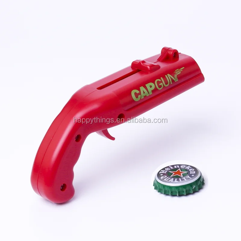 Wholesale Factory Direct Gun Shape Cap Zappa Plastic Novelty Bottle Opener