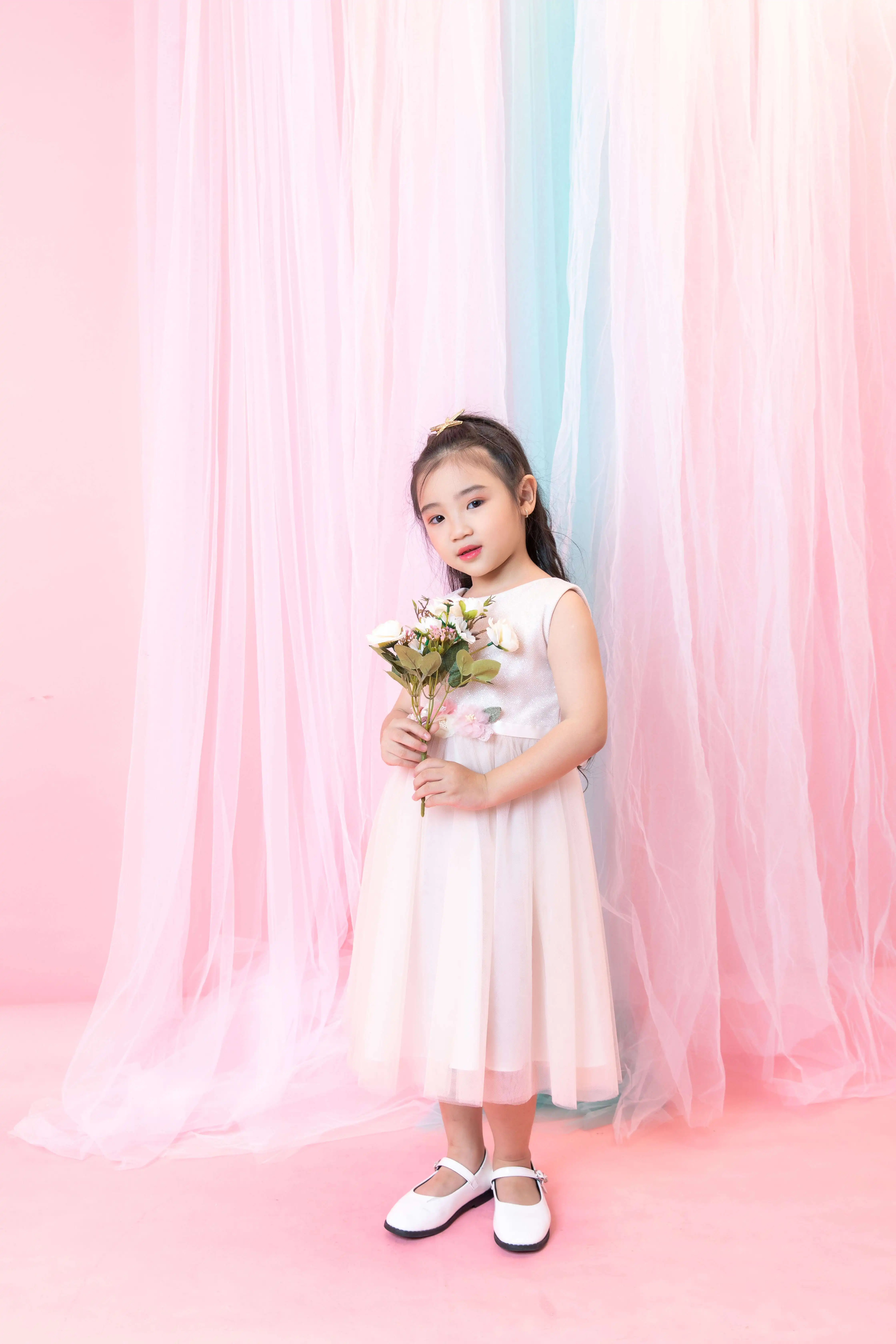  Новое Стильное детское платье принцессы для девочек одежда вечеринки белые платья с вышивкой