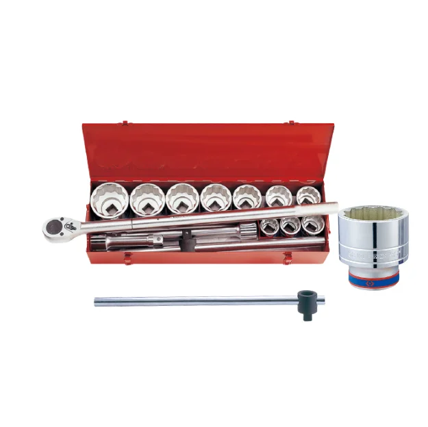 KING TONY Leading 14 PCS 12PT 1 Inch Socket Wrench Set Tool Box Hand Tool Repair Tool 8015MR