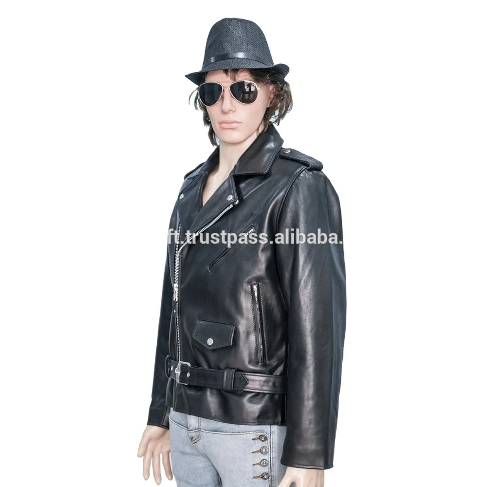 2022 New Design Motorcycle Brando Leather Jacket Slim Fit Genuine Cow Hide