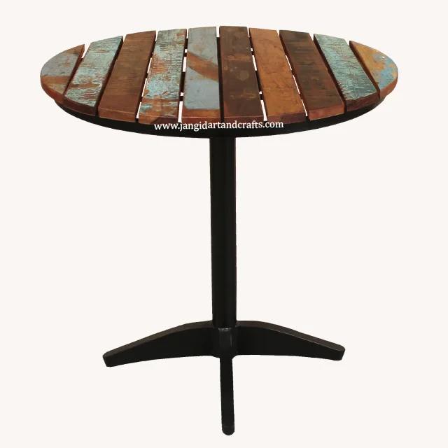 Popular Cheap Retro Industrial Fast Food Furniture Booth Seating Cafe Restaurant Iron Wooden Table and 2 Pu Leather Chairs Set