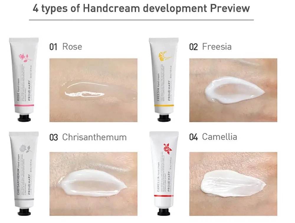 Korean Rose Hand Cream Tube Packaging Light Gel type 30g for Moisturizing and Nourishing for spring use