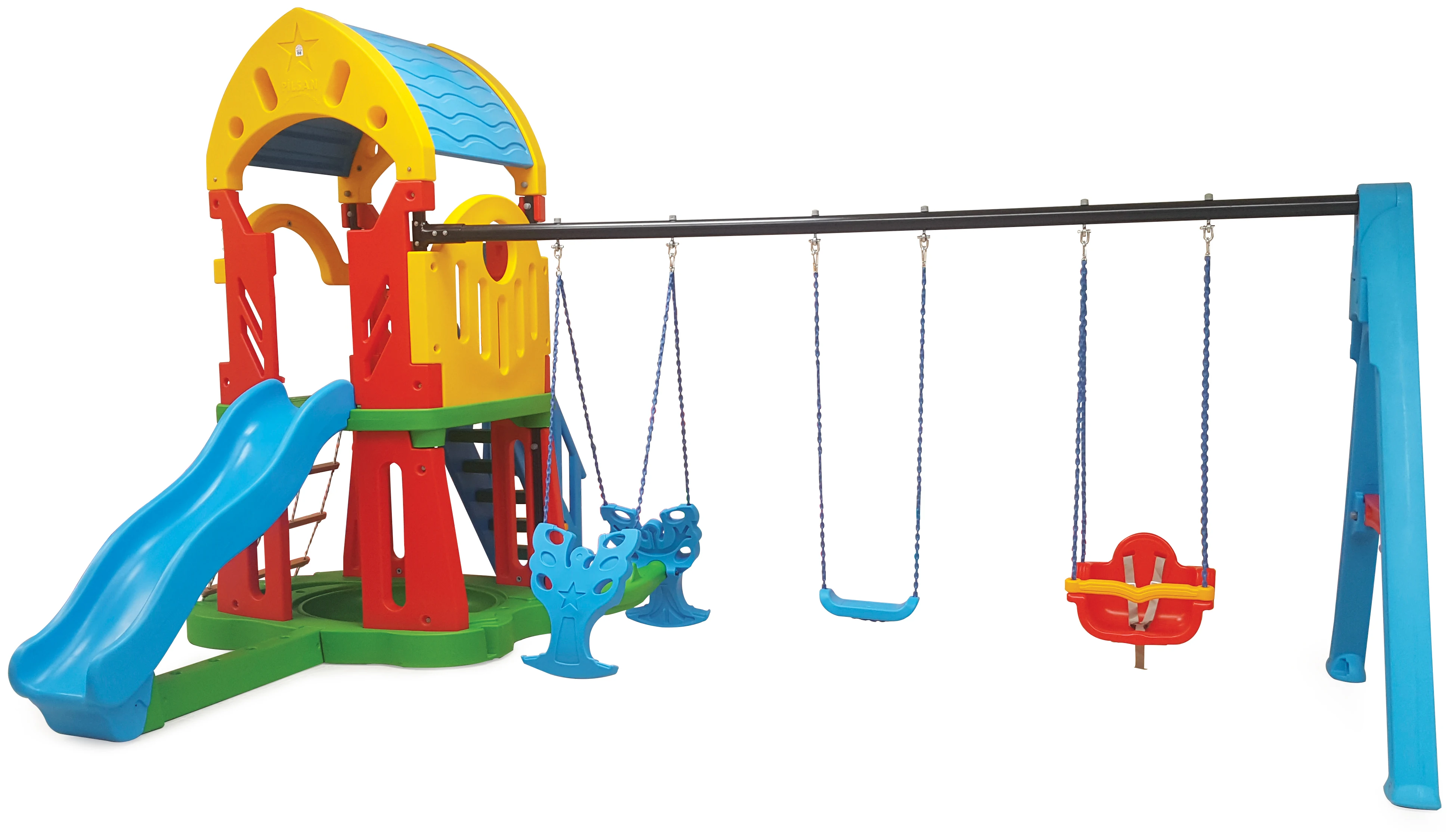 Playhouse For Toddliers Optional With Swing and  Hoop Set,Plastic Outdoor Playground for Kids - Children