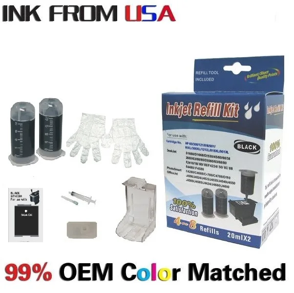 
Inkjet Ink Refill Kits for HP 60 61 62 300 301 121 122 818 862 302 304 100% Compatible 