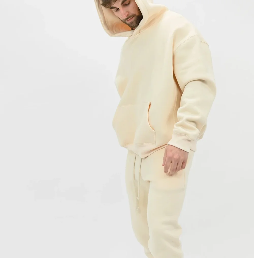 oversize 100% cotton mens oversize white sweatshirt hoodie with kangaroo new style good best price wholesale offer trend 2021