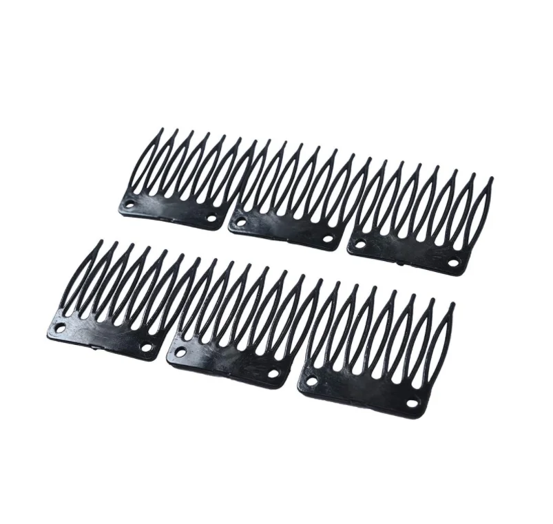 7-Teeth Hair Clips 12 Pack Hair Combs Wig Plastic Combs And Clips For Lace Wig Cap Making Wigs